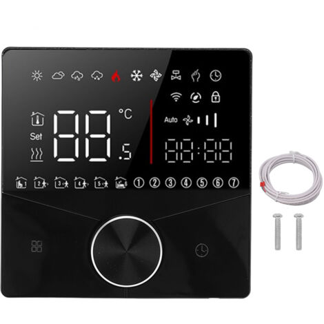 Thermostat Intelligent Noir avec Contrôle Précis et Affichage LCD (1/5)