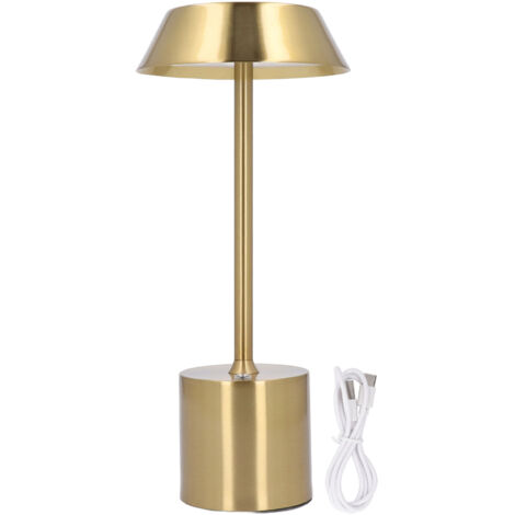 Lampe de Bureau LED Sans Fil Gold Rechargeable 3 Color Touch Dimmable Operée par Batterie pour Chambre Restaurant Jardin Camping Bar (1/4)