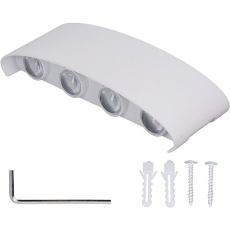 Applique Murale LED avec Corps Blanc Émaillé Lumière Blanc Froid pour Hotel Salle Jardin Chambre 90‑265V 8W IP67 Aluminium Allié (1/4)