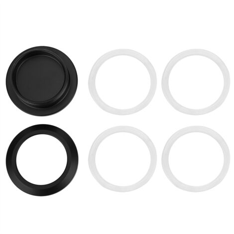 Poignée à Bouton Circulaire 60mm pour Portes Coulissantes ou Vitrées, 304 Inox et Finition Noir, avec Protections pour Prévenir les Éraflures (1/4)