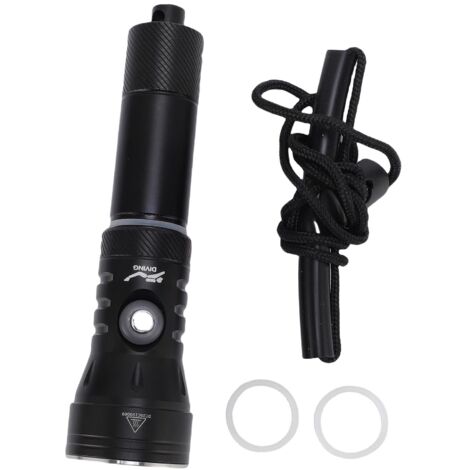 Lampe de Plongée en Aluminium IPX8 2000LM 5 Modes 100M Torche de Plongée avec Indicateur de Batterie pour Plongée et Snorkeling (1/5)