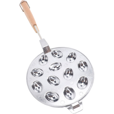 Moule à Cookies aux Noix 12 Cavités Antiadhésif Aluminium Bois Composite pour Cakes Gaufres Argent (1/5)