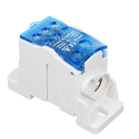 Boîtier de Jonction Din Rail 6 Positions UKK125A avec Couverture Transparente - Boîtier de Distribution Terminal, PA Nylon UL94V0, 125A 690V, 35mm² Entrée, 6x16mm² Sorties (1/5)