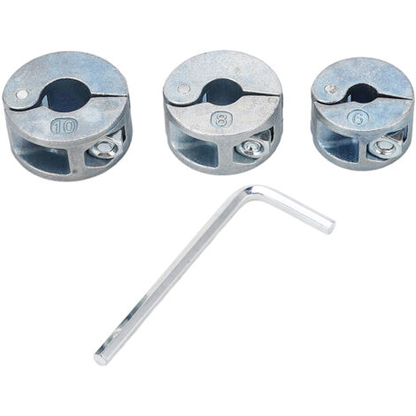 Bague de Limitation de Profondeur [Zinc] avec Hex Key - Lot de 3 Tailles 6/8/10mm pour Drill Bits (1/5)