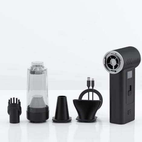 Souffleur Turbo Sans Fil 130000 RPM - Batterie 4000mAh - Kit de 4 Embouts - Dépoussiéreur Portable pour Ordinateur, Clavier, Voiture (1/5)