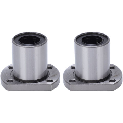 Palier à billes linéaire LMH16UU, oval flange, diamètre 16mm, acier, pour axes CNC (2 pièces)