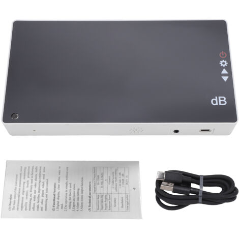 [Sonometre mural] Appareil Mesure Decibel 30-130dB écran LED 3.0" avec alarme, type A, recharge USB Type-C pour maison bureau usine