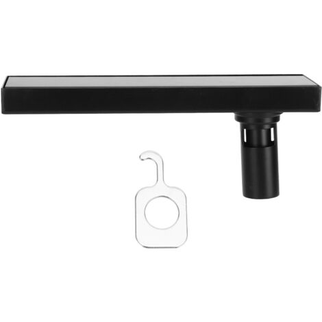 Grille de Sol Linéaire 30cm Noir Mat 304 Stainless Steel avec Couvercle Amovible Drainage Concé (1/4)