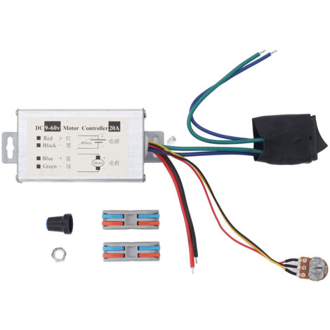 Régulateur de Vitesse PWM 12V-60V 20A 1200W Contrôleur DC pour Moteurs Électriques DIY Ventilation Ventilateur Variable CW/CCW (1/5)