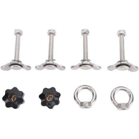 Kit de Fixation Double Lug en Étai Fileté M8x60mm Acier Inoxydable pour Contrôle du Chargement dans Camionnette, Remorque, Pickup, RV et ATV (1/4)