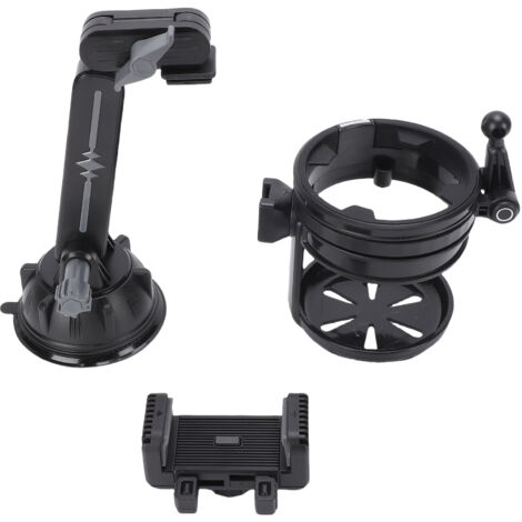 Support téléphone et porte-gobelet universel 360° à ventouse, compatible 4-7,2 pouces, pour camions et véhicules utilitaires - Gris ABS (1/5)