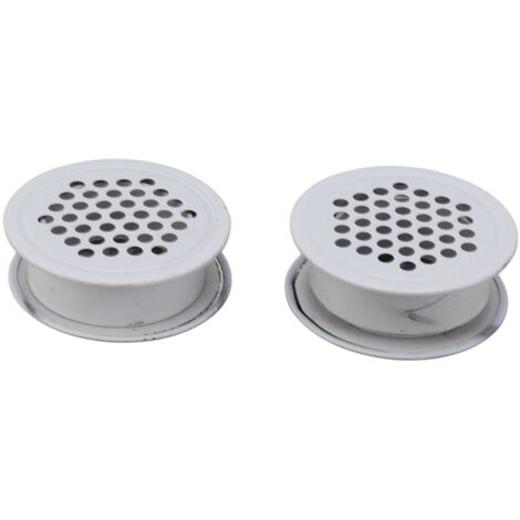 Couvercles d'aération circulaires Métal ABS Blanc 2Pièces Ventilation Intérieur Déshumidification Maison Bureau Closets (1/5)
