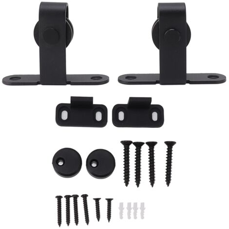Kit Porte Coulissante Rustique - Kit Roulements Coulissant Silence Extrême Porte Mini Capacité de Charge Élevée Installation Facile avec Roues Pendantes - 2 Roues Pendantes 2 Blocs Anti-Jump Matériaux (1/5)