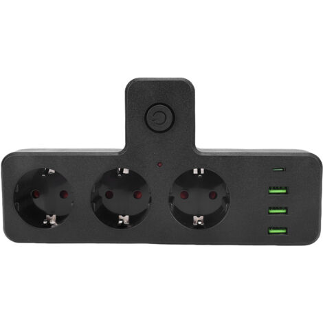 [Acheter] Acheter Boîtier d'Extension Prise 3 Prises 3 USB 1 Type-C Contrôle Chargement Portable  Multifonctionnel PC avec Switch Cordon 2500W 16A Home Office Maison (1/5)