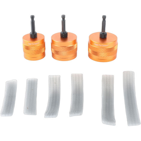 Jeu de 3 Débrosseurs pour Tubes Cuivre 1/2" 3/4" 1" Métal avec Mandrin Hex 1/4" et Brosses Remplaçables pour Dégage Peinture et Outils Plomberie (1/4)