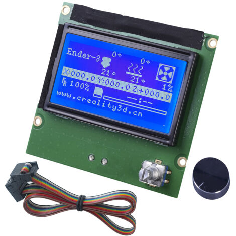 Écran LCD 12864 compatible avec imprimantes 3D Ender3/3s/3x/pro – Module ABS avec contrôle et cable
