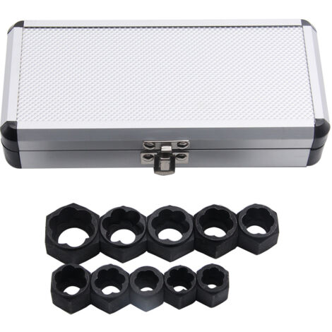 Lot d'Extraction de Boulons Cassés - Set de 10 Douilles Extracteur Hexagonale en Alloy - Pièce détachée pour Extraction Facile des Vis Rouillées et Nuts Abîmés (1/4)