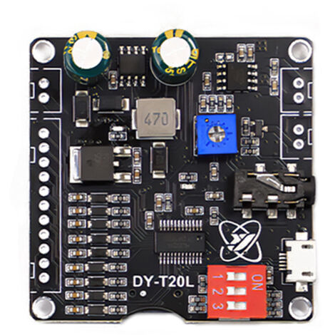 Carte MP3 / Lecteur Audio Amplifié 20W ClassD / Module de Son 9CH avec Contrôle Triggers / Support MicroSD et USB jusqu'à 32GB / 6-35VDC (1/4)