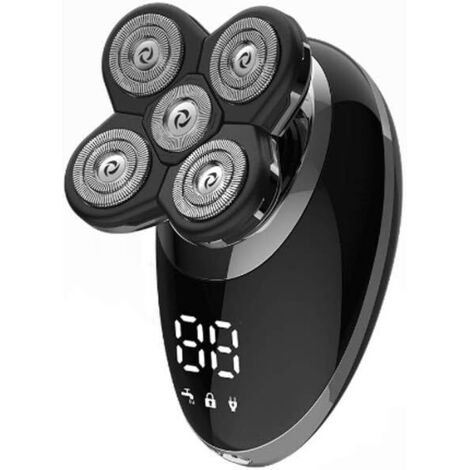 Rasoir à 5 Lames Flottantes Intelligent avec Affichage Digital, Rechargeable et IPX7, Kit Multifonction 5-en-1 pour Hommes (1/5)