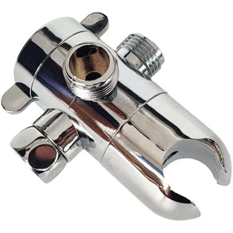 [Adaptateur de Douche] Valve 3 voies T ABS avec Support, G1/2 Universelle pour Bras 16-21mm (1/5)