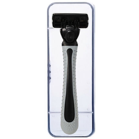 Rasoir à 6 lames style vintage pour hommes – parfait pour toutes barbes et types de peau (1 tête, 1 manche, étui inclus) (1/4)