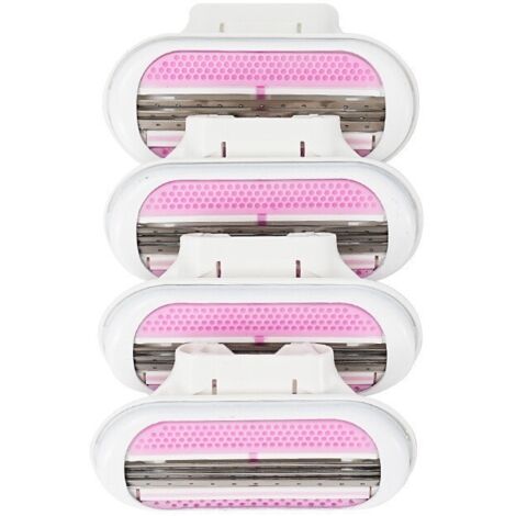 rasoir femme manuel - préhension ergonomique et lames interchangeables hypoallergéniques pour épilation douce des zones sensibles (lot de 4) (1/4)