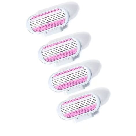 Tondeuse bikini pour femmes - Rasoir manuel à trois lames en acier inoxydable - Pour zones sensibles et voyages (4 têtes à triple lame) (1/4)