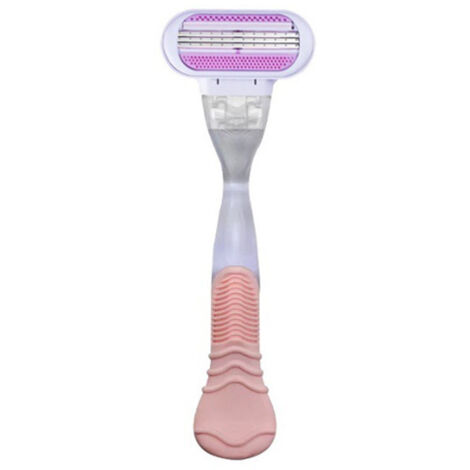 Tête de rasoir triple rose pour femmes – Rasage des jambes et aisselles (Manche vintage + 3 lames remplaçables) (1/5)
