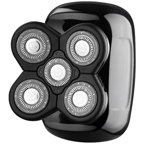 Rasoir électrique rechargeable homme - Système à 5 lames flottantes pour rasage du visage et de la tête rasée (avec grille protectrice intégrée) (1/2)
