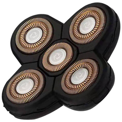 Têtes de Rasage de Rechange 5D Flottantes pour Rasoirs Électriques Hommes et Femmes — Ensemble de 5 Lames en Acier Inoxydable Étanches Compatibles avec Kit de Rasage FlexSeries pour Crâne et Freebird. (1/3)