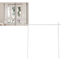 Tringle à rideaux de séparation de pièce en acier au carbone, tige de tension verticale pour séparation de pièces, séparateur d'espace réglable, support de rideau blanc mat