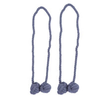 Lot de 2 attaches-rideaux à boule pour rideaux (gris)