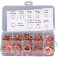 Joint de vidange moteur - Kit 200 pièces cuivre rouge traité thermique - 9 types M5‑14