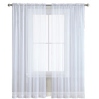 Voile Sheers Deux Panels Rod Pocket Blanc Légères Curtains Transparents Véritable Ciel