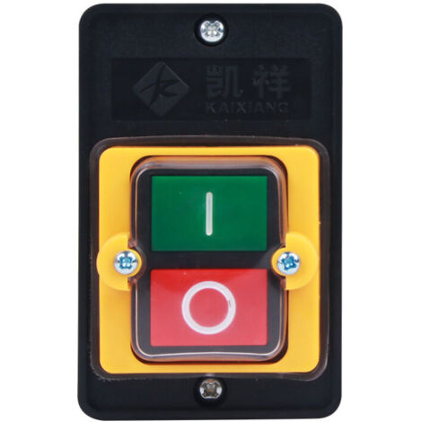 Interrupteur à bouton-poussoir AC220V/380V 10A monophasé/triphasé interrupteur à bouton-poussoir de contrôle de puissance étanche avec boîtier bouton de commande marche/arrêt interrupteur de machine-o