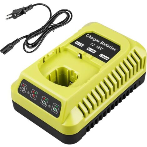Chargeur de rechange 18 V pour Ryobi : chargeur polyvalent P117, chargeur 12 V 18 V pour ryobi, chargeur de batterie pour Ryobi ONE+ P118 P108 P107 P104 P105 P102 P103