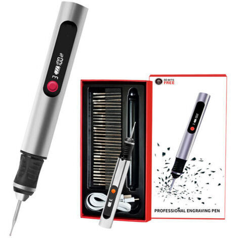 Stylo de gravure sans fil 30 embouts – Moteur puissant 8000-21000 tr/min – Léger 220g – Ergonomique – Pour bois dur et teck (1/4)