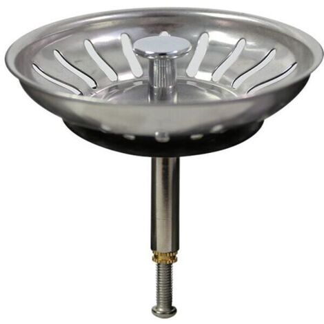Bouchon d'évier de cuisine en acier inoxydable - Bouchon d'évier universel avec grille anti-obstruction, panier d'évier en acier inoxydable à vidange rapide (1/3)