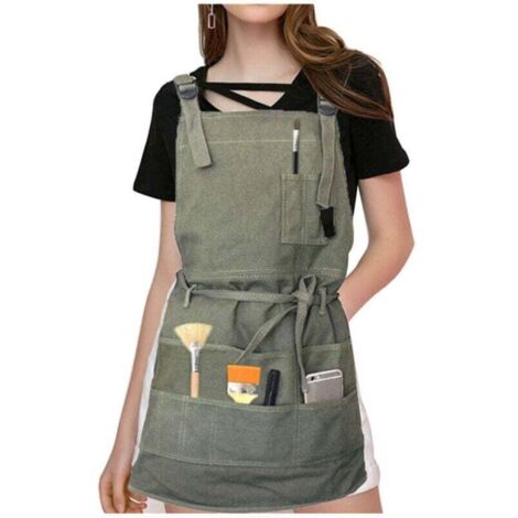 Tablier professionnel en toile 125,2 cm – 4 poches pratiques – Ajustable pour M-XXL – Résistant à la peinture et au jardinage (1/4)