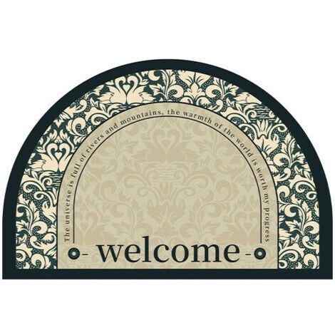 Tapis de porte demi-rond intérieur et extérieur, antidérapant et absorbant, 50 x 80 cm, lavable, idéal pour l'intérieur, l'extérieur, la chambre, la cuisine, l'entrée et le couloir. (1/3)