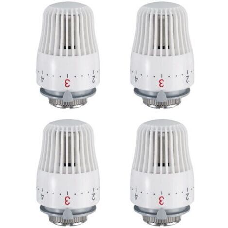 Lot de 4 têtes thermostatiques, tête de rechange pour vanne de radiateur M30 x 1,5, vanne de radiateur thermostatique,TRIMEC (1/4)