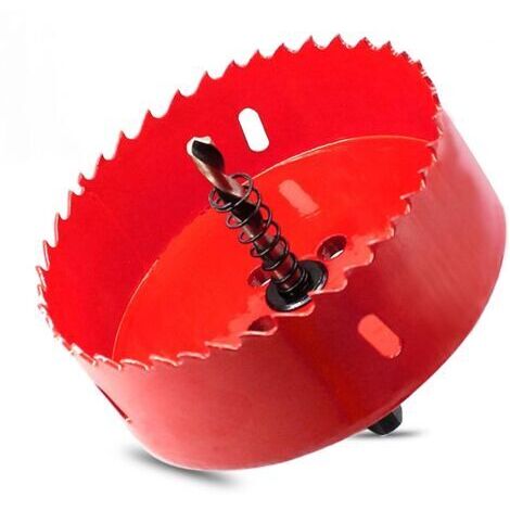 Scie cloche, outil de perçage pour métaux - Rouge, tige de 10 mm, diamètre de 100 mm, profondeur de trou de 36 mm (1/5)