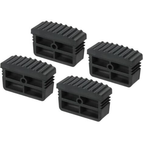 Embouts d'Échelle, 4 Pièces des en Caoutchouc Antidérapants pour Pieds d'Échelle, Protection de Remplacement pour Échelle, Noir (1/4)