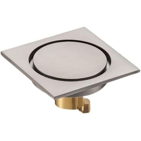 Égouttière de salle de bain invisible en cuivre épais, étanche et anti-débordement, pour WC et machine à laver, ronde et invisible brossée. (1/4)