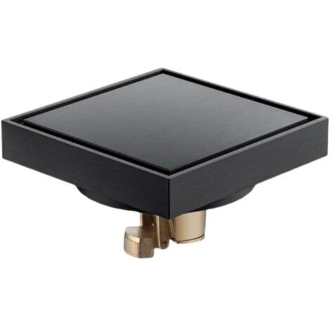 Siphon de sol invisible avec clapet anti-retour carrelé pour salle de bain et douche, anti-refoulement et anti-odeurs, gris. (1/4)