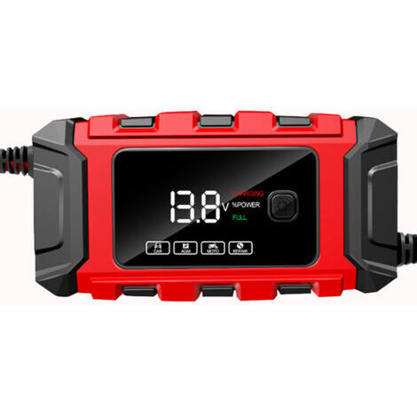 12V6A Chargeur Moto Batterie,Chargeur de Batterie Moto Mainteneur avec Automatique Réparation Fonction et Écran LCD,Chargeur Maintien de Charge Moto pour Voiture,Moto,Camion,AGM,Gel(4-120AH) (1/5)