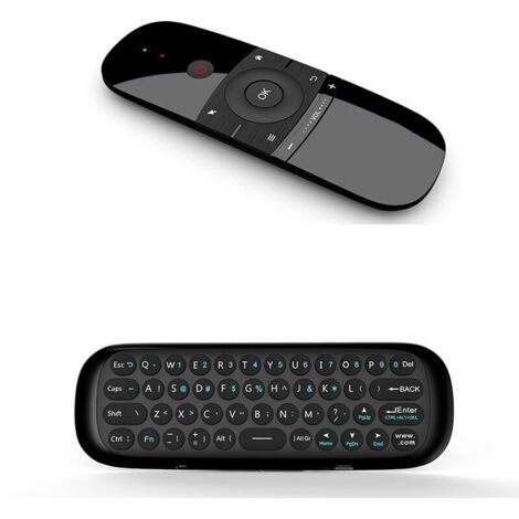 Télécommande Air Mouse 2,4 GHz avec Clavier, Capteurs Gyroscopiques Intégrés Télécommande sans Fil Air Fly Mouse Rechargeable pour Android TV Box, Smart TV, Ordinateur, Projecteur, HTPC (1/4)
