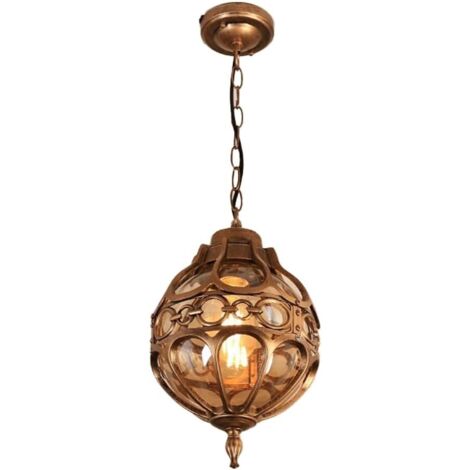 Suspension extérieure en aluminium résistant à la pluie, de style industriel rétro, adaptée aux gazebos, villas, combles, terrasses ou balcons (couleur bronze).