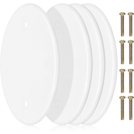 4 pièces Lot de Plaques de Recouvrement Rondes Blanches pour Plafond Cache-trou Électrique Mural Installation Facile sans Outil Design Minimaliste