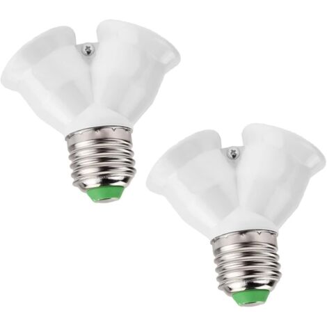 Adaptateur De Douille D'ampoule E27 Vers Double E27, 2 Pièces, Convertisseur De Douille D'ampoule, Support De Lampe (1/4)